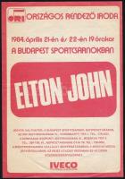 1984 Elton John budapesti koncertjének plakátja, 25×17,5 cm