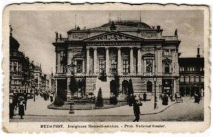 Budapest VIII. Népszínház, ideiglenes Nemzeti színház, villamos (kopott sarok / worn corner)
