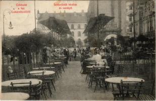1909 Budapest II. Szent Lukács fürdő kávéháza és vendéglője, terasz és kert