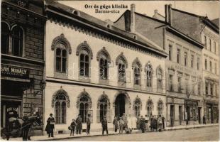 1923 Budapest VIII. Baross utca, Orr és gége klinika, vendéglő, Leimeter István üzlete, Home Francais (Rb)