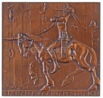 Német Birodalom ~1900. "Sieben auf einen Streich" Br plakett. Szign.: Hofner (70x73mm) T:1- German Empire ~1900. "Sieben auf einen Streich" Br plaque. Sign: Hofner (70x73mm) C:AU