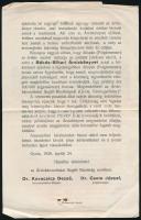 1926 Gyula, A Békés-BIhari Árvízkönyvet ajánló körlevél