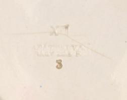 Virágokkal díszített Apátfalva kerámia falitányér, kézzel festett, jelzett, hajszálrepedéses, lepatt...