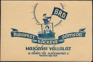1940 B.R.D. Hajózási Vállalat hajómenetrendje a Budapest-Dömsöd vonalon
