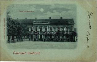 1901 Zenta, Senta; főgimnázium, este. Straub Ödön kiadása / grammar school, night