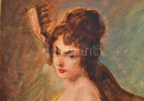 Lukács L jelzéssel: Hölgy portré. Olaj, vászon, 38×23,5 cm