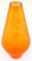 Narancssárga kraklé üveg váza. Hibátlan. 21 cm