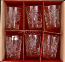 6 db kristály pálinkás pohár eredeti dobozában. Hibátlan