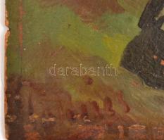 Olvashatatlan jelzéssel, 1910-30 körül: Hegyvidéki táj (Tátra?). Olaj, karton, 44,5x55 cm