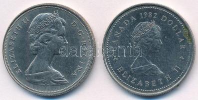Kanada 1970. 1$ Ni "Manitoba" + 1982. 1$ Ni "Konföderáció" T:1- kis patina
Cana...