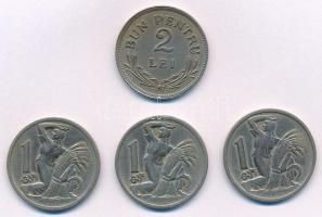 Vegyes külföldi fémpénz tétel: 1924. Románia 2L Cu-Ni + Csehszlovákia 1924-1929. 1K (3xklf) T:1-,2 Mixed coin lot: 1924. Romania 2 Lei Cu-Ni + Czechoslovakia 1924-1929. 1 Korun (3xdiff) C:AU,XF