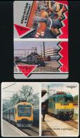 1988-1996 össz. 5 db kl. MÁV vasutas kártyanaptár, 2 db kihajtható