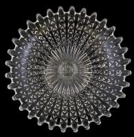 Üveg kínáló tál. d: 22 cm