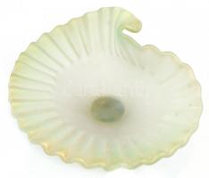 Üveg kínáló tál műgyanta lábbal. d: 22 cm