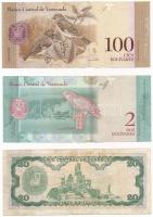Venezuela 1984. 20B + 2012. 100B + 2018. 2B T:I-,III Venezuela 1984. 20 Bolivar + 2012. 100 Bolivar ...