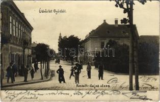 1904 Győr, Kossuth Lajos utca, dohány és szivarbolt, vaskereskedés, üzletek. photo