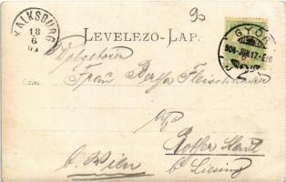 1904 Győr, Kossuth Lajos utca, dohány és szivarbolt, vaskereskedés, üzletek. photo