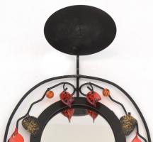 Fém tükrös falra akasztható gyertyatartó, m. 32 cm