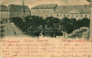 1900 Temesvár, Timisoara; Jenő herceg tér, üzlet. H.N.W. 7085. / square, street view, shop (EK)