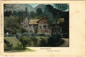 1902 Herkulesfürdő, Herkulesbad, Baile Herculane; Erdészlak. R. Krizsány kiadása No. 17. / Försterei / forestry, foresters lodge (gyűrődés / crease)