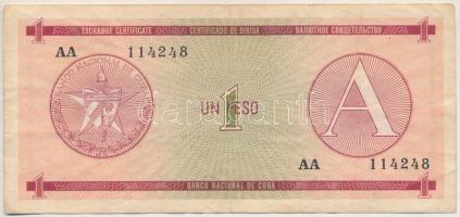Kuba 1985. 1P deviza tanúsítvány T:III Cuba 1985. 1 Peso foreign exchange certificate C:F Krause#FX1