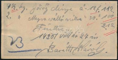 Hochsinger Testvérek Kék Uranos számolócédula