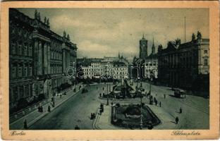 Berlin, Schlossplatz / square, shop of Philipp Kosack, tram. I.W.B. Serie Rembrandt Nr. 66. (EK)