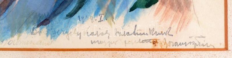 Boromisza Tibor (1880-1960): Napfényes táj. Vegyes technika, papír, jelzett (rovásírással és Boromis...