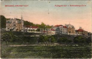 1912 Brassó, Kronstadt, Brasov; Fellegvár sor / Schlossberg Zeile / villa alley