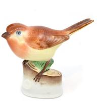 Sinkó András (1901-1976): Herendi porcelán poszáta madár figura, kézzel festett, jelzett (Sinkó A), ...