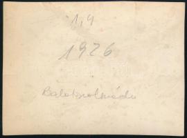 1926 Balatonalmádi, strand, fotó, felületén törésnyom, 8×11 cm