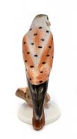 Herendi porcelán sólyom madár figura, kézzel festett, jelzett, hibátlan, m: 7,5 cm