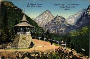 Tátra, Vysoké Tatry; Tarpatak-völgy, Szilágyi Dezső emléktorony, kilátó / Kohlbacher Tal / Studená dolina / memorial lookout tower, monument