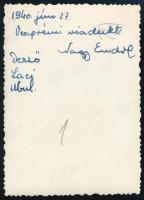 1940 Veszprém, viadukt, hátoldalon feliratozott fotó, 8,5×6 cm