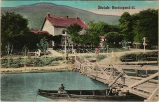 1911 Kovácspatak, Kovacov; hajóhíd / pontoon bridge