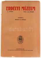 Szabó T. Attila (szerk.): Erdélyi Múzeum. I. kötet. Kolozsvár 1945. Erdélyi Múzeum-Egyesület. Kiadói papírkötésben, borító sérült, leszakadt.