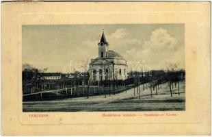 Perjámos, Periam; Haulikfalvai templom. W. L. 6726. / Haulikfalvaer Kirche / church (ázott sarok / wet corner)