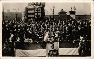 1940 Nagyvárad, Oradea; bevonulás, Horthy Miklós és felesége Purgly Magdolna / entry of the Hungarian troops, Horthy and his wife + 1940 Nagyvárad visszatért So. Stpl