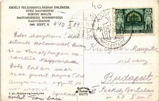1940 Nagyvárad, Oradea; bevonulás, Horthy Miklós és felesége Purgly Magdolna / entry of the Hungaria...