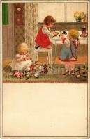 Children art postcard. M. Munk Wien Nr. 878. litho s: Pauli Ebner