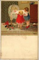 Children art postcard. M. Munk Wien Nr. 878. litho s: Pauli Ebner