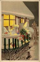 Children Christmas greeting art postcard. M. Munk Vienne Nr. 895. litho s: Pauli Ebner