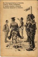 1918 Ein Sonntagnachmittag in Dalmatien / Vasárnap délután Dalmáciában / U nedjelju popodne u Dalmaciji / Passatempi domenicali in Dalmazia / K.u.K. Kriegsmarine Matrose / Austro-Hungarian Navy mariner humour art postcard, Sibenik. C. F. P. Nr. 8a. 1917/18. s: Ed. Dworak (EK)