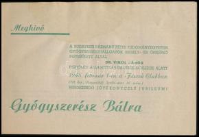 1948 Gyógyszerész báli meghívó füzet, védnökök, pártfogók és háziasszonyok listájával, 14p