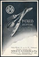 cca 1915 Bp. IV., Szigeti Nándor és Fia különleges minőségű alpakka és alpakka-ezüst kihajtható képes árlistája