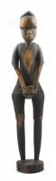Doboló lány afrikai faragott fa szobor 35 cm
