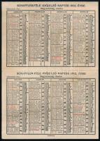 1932 Kétlapos különleges időjósló naptár az 1932. évre, jó állapotban