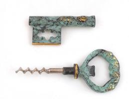 Kulcs alakú bornyitó, kihúzható, h: 13 cm