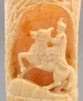 Faragott, áttört csont dísztárgy 13 cm