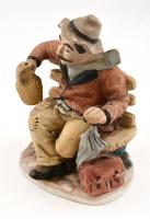 Azonosítatlan jelzéssel: Lumpoló polgár. Bisztkvit, festett kerámia. Hibátlan. 20 cm